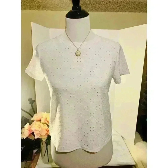 Women’s White Eyelet Top - Picture 3 of 3